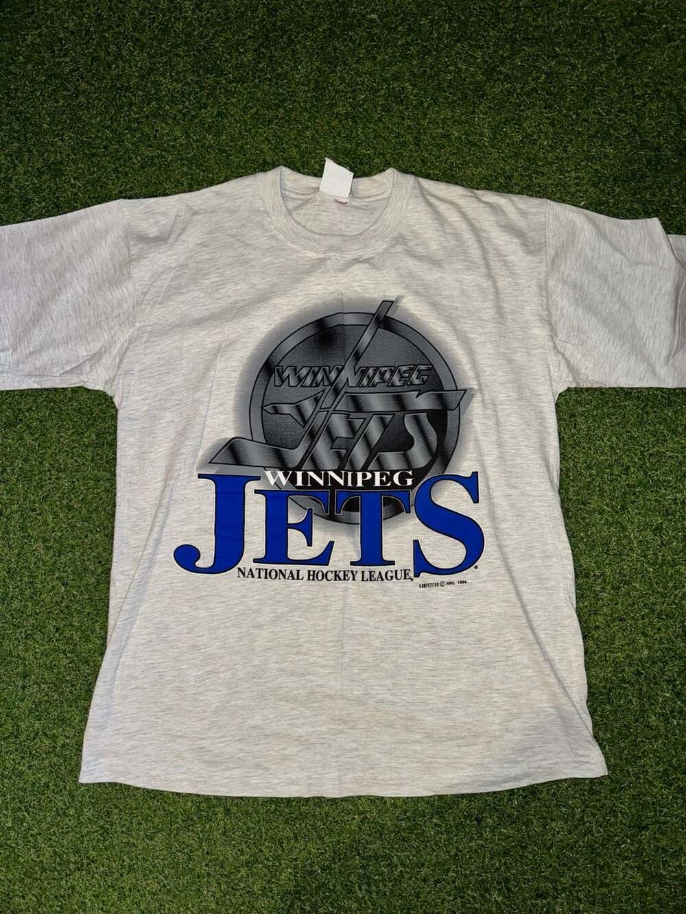 Competitor Winnipeg Jets NHL T-Shirt Size L/G Gray 1994 Vintage